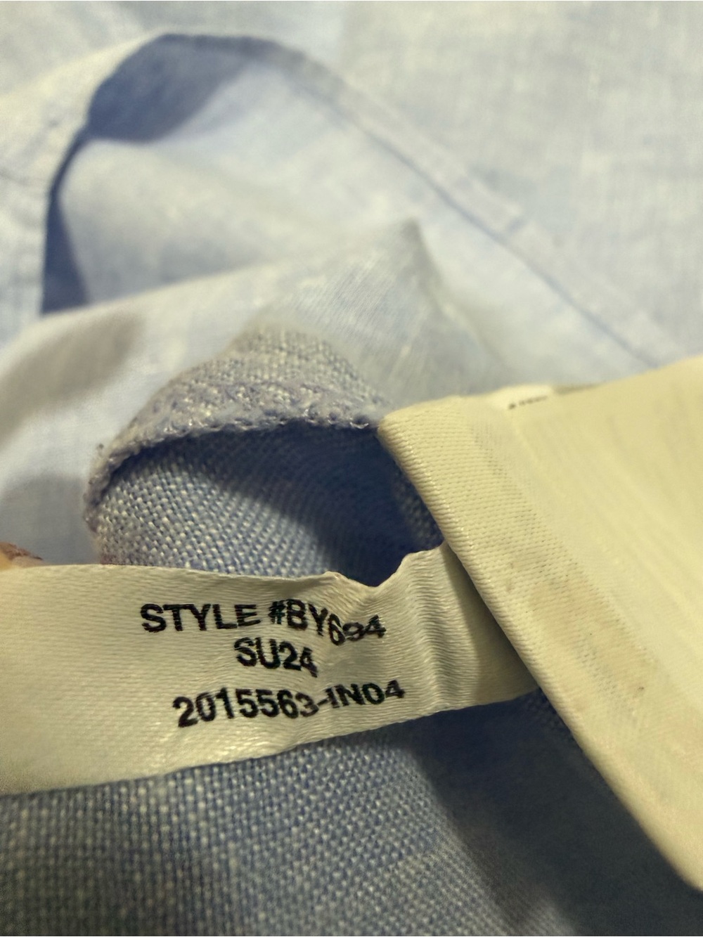 J.Crew popover blue coastal bungalow solid color 100% linen BY694 medium - Picture 7 of 10